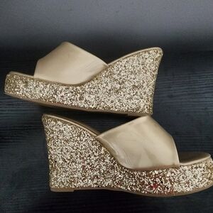 Gold Glitter Wedges